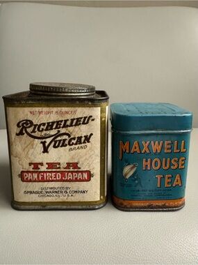 Vintage Tea Tins Richelieu-Vulcan And Maxwell House